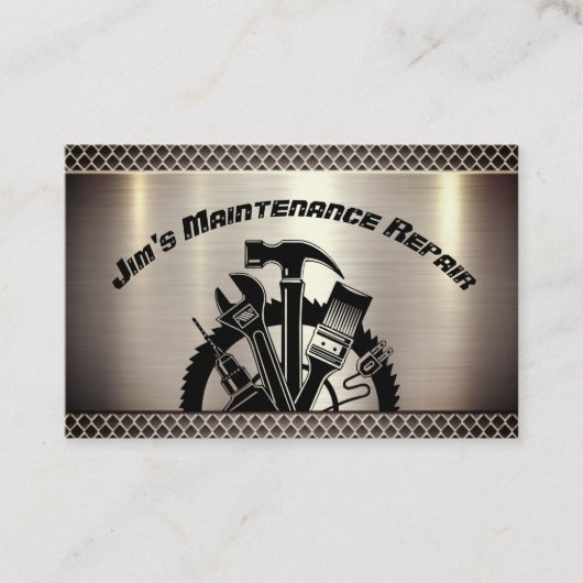 Wartungsservice für Handyman-Stahlplatten Visitenkarte (Vorderseite)