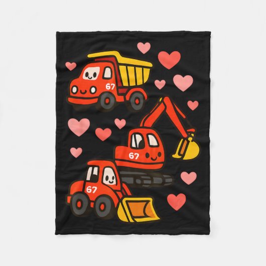 Wartungstruck-Kunst zum Valentinstag Fleecedecke (Vorderseite)