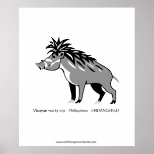 Warty PIG - Gefährdete Tiere - Krieger für wild le Poster
