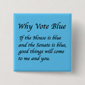 Warum 2024 Blue wählen Button (Vorderseite)