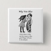 Warum 2024 Blue wählen Button (Vorderseite)