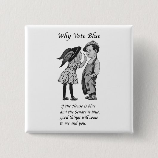 Warum 2024 Blue wählen Button (Vorderseite)