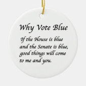 Warum 2024 Blue wählen Keramik Ornament (Vorne)