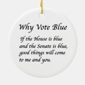 Warum 2024 Blue wählen Keramik Ornament (Hinten)