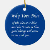 Warum 2024 Blue wählen Keramik Ornament (Vorne)