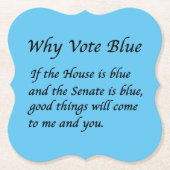 Warum 2024 Blue wählen Untersetzer (Vorderseite)