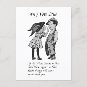 Warum 2024 völlig blau abstimmen postkarte