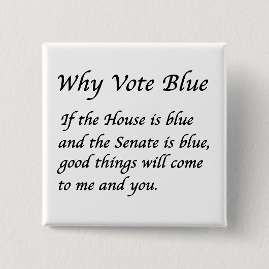 Warum 2026 Blue wählen Button (Vorderseite)