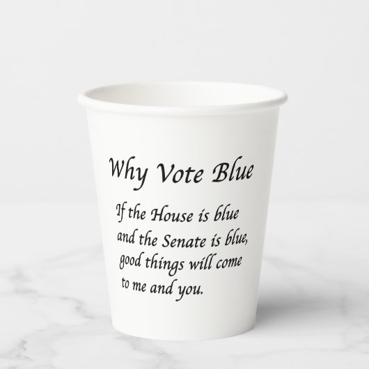 Warum 2026 Blue wählen Pappbecher (Vorderseite)