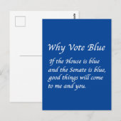 Warum 2026 Blue wählen Postkarte (Vorne/Hinten)