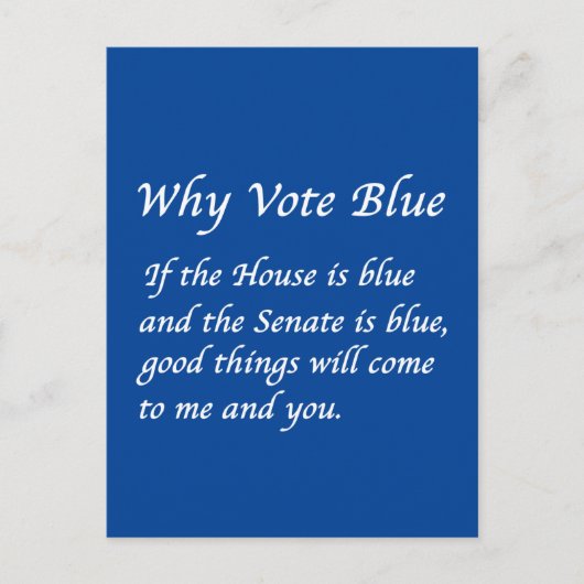 Warum 2026 Blue wählen Postkarte (Vorderseite)