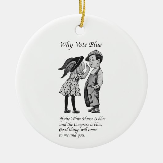 Warum 2028 völlig blau abstimmen keramik ornament (Vorne)