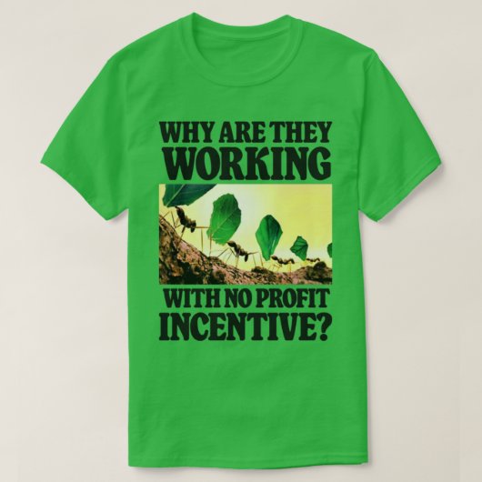 Warum arbeiten sie ohne Gewinnanreize? T-Shirt (Design vorne)