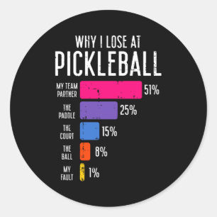 Warum beim Pickleball verlieren lustige Pickle Bal Runder Aufkleber