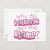 Warum bekomme ich immer die Schuld Baby? Postkarte (Vorne/Hinten)