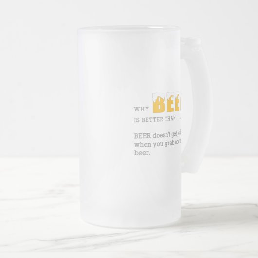 Warum BIER besser ist als, Funny Quote Print Mattglas Bierglas (VorderseiteRechts)