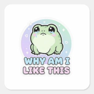 Warum bin ich wie dieser Frosch Aufkleber Süß Emot