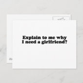 WARUM BRAUCHE ICH EINEN FREUND? POSTKARTE (Vorne/Hinten)