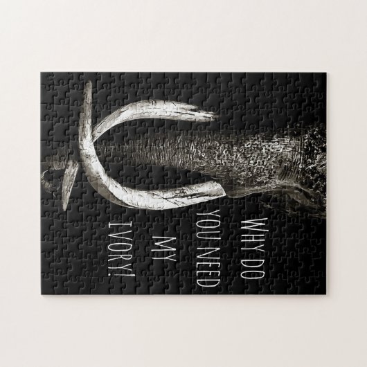 Warum brauchst du meinen Elfenbeinschwarz-Weiß-Ele Puzzle (Horizontal)