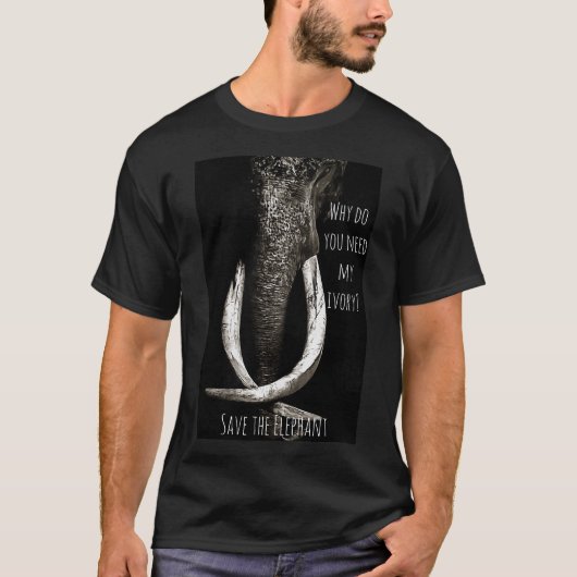 Warum brauchst du meinen Elfenbeinschwarz-Weiß-Ele T-Shirt (Vorderseite)