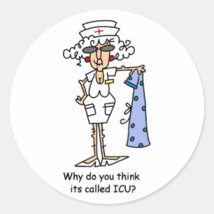 Warum denken Sie es haben genannt ICU? Runder Aufkleber