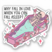 Warum der Rückgang der Liebe Funny Anti Valentine Aufkleber (Vorderseite)
