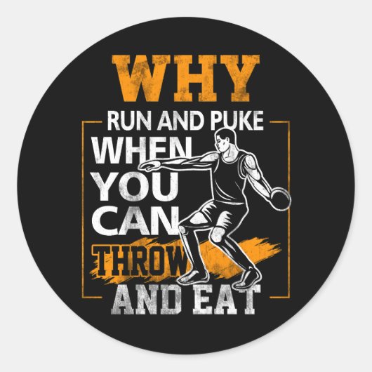 Warum Diskus-Thrower-Thumb-Diskus-Tack laufen und  Runder Aufkleber (Vorderseite)