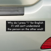Warum drücke ich "1" für Englisch? Autoaufkleber (Auf Auto)