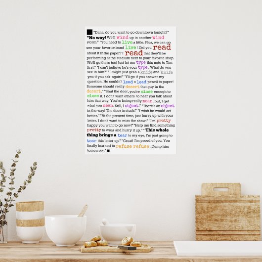 Warum Englisch so schwer zu lernen ist Poster (Küche)