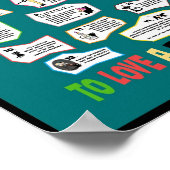 Warum es glücklich ist, eine schwarze Katze Liebe Poster (Ecke)