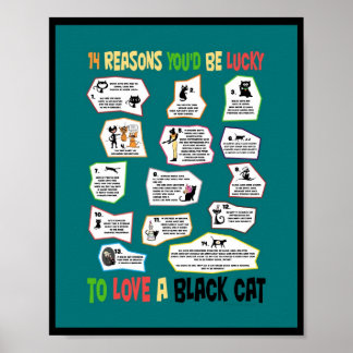 Warum es glücklich ist, eine schwarze Katze Liebe Poster