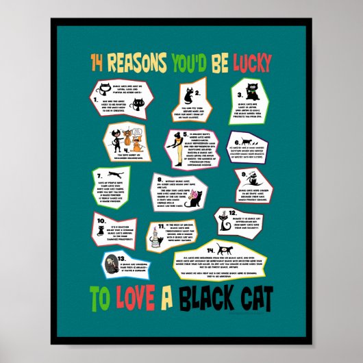 Warum es glücklich ist, eine schwarze Katze Liebe Poster (Vorne)