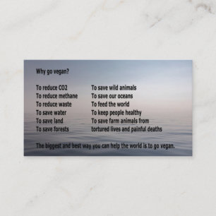 Warum gehen Sie vegan? Geschäft-artige Karte