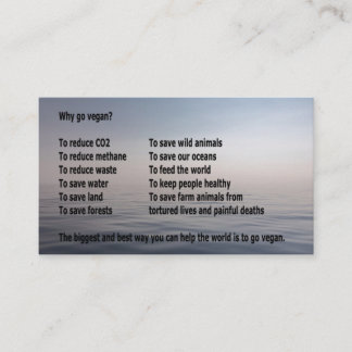 Warum gehen Sie vegan? Geschäft-artige Karte