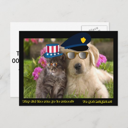 Warum ging die Sonne zur Schule? Postkarte (Vorne/Hinten)