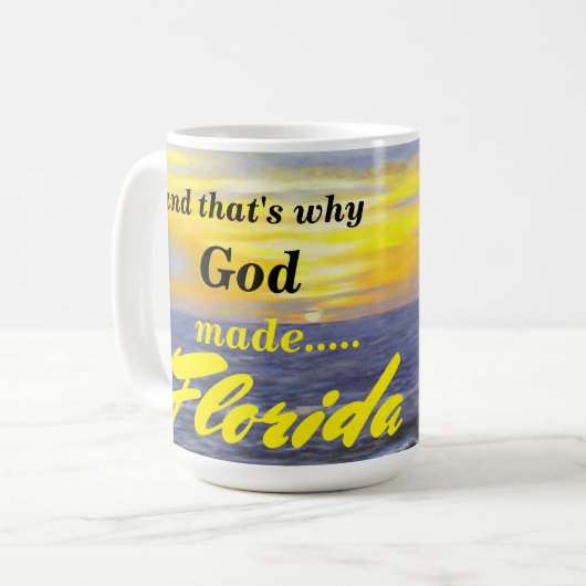 WARUM GOTT FLORIDA OCEAN WAVE TASSE (Vorderseite Links)