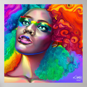 Warum Gotteskönigin Rainbow Niedlich Schwarzes Mel Poster