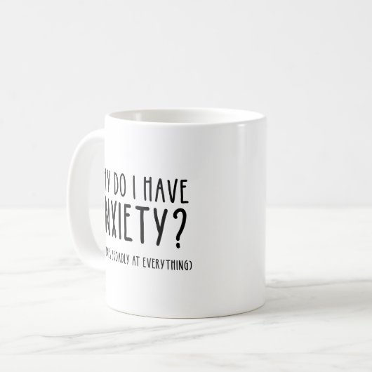 Warum habe ich Angst? Gesten auf alles Kaffeetasse (Vorderseite Links)