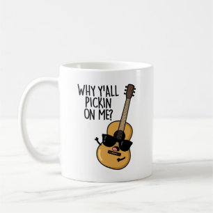 Warum hackt ihr alle auf mir herum Lustiger Gitarr Kaffeetasse