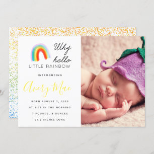 Warum Hallo Little Rainbow Baby Ankündigung