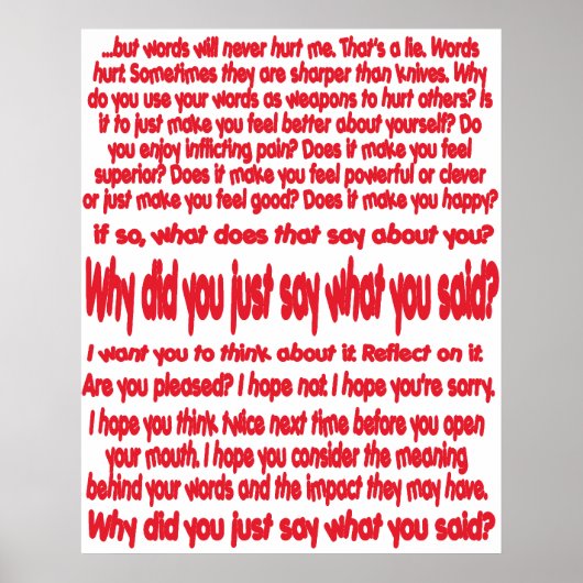 Warum hast du gerade gesagt, was du gesagt hast? P Poster (Vorne)