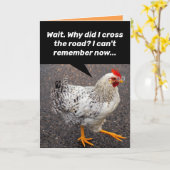 Warum hat das Huhn die Straße überquert? Geburtsta Karte (Gelbe Blume)