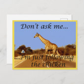 Warum hat die Giraffe die Straße überquert? Postkarte (Vorne/Hinten)