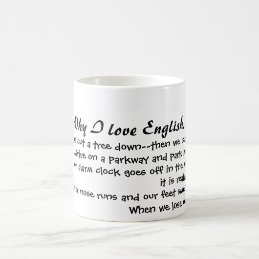 Warum i-Liebe-Englisch-Tasse Kaffeetasse (Mittel)