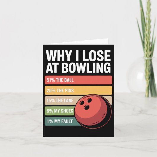 Warum ich an Bowling Funny Bowler Ausreden verlore Karte (Vorderseite)