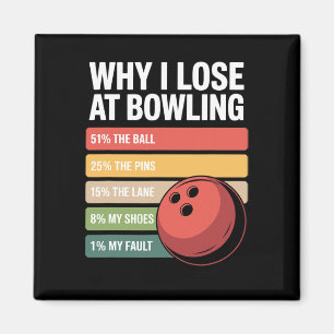 Warum ich an Bowling Funny Bowler Ausreden verlore Magnet