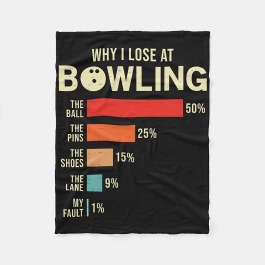 Warum ich an Bowling Funny Bowler verliert Fleecedecke (Vorderseite)