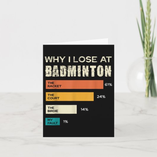 Warum ich Badminton am Racket Court verlieren soll Karte (Vorderseite)