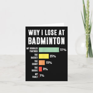 Warum ich bei Badminton, dem lustigen Badminton Pl Karte