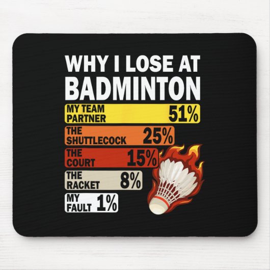 Warum ich bei Badminton Funny meinen Fehler verlor Mousepad (Vorne)